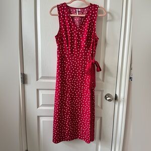 Elle Red & White Polka Dot Dress Size Small